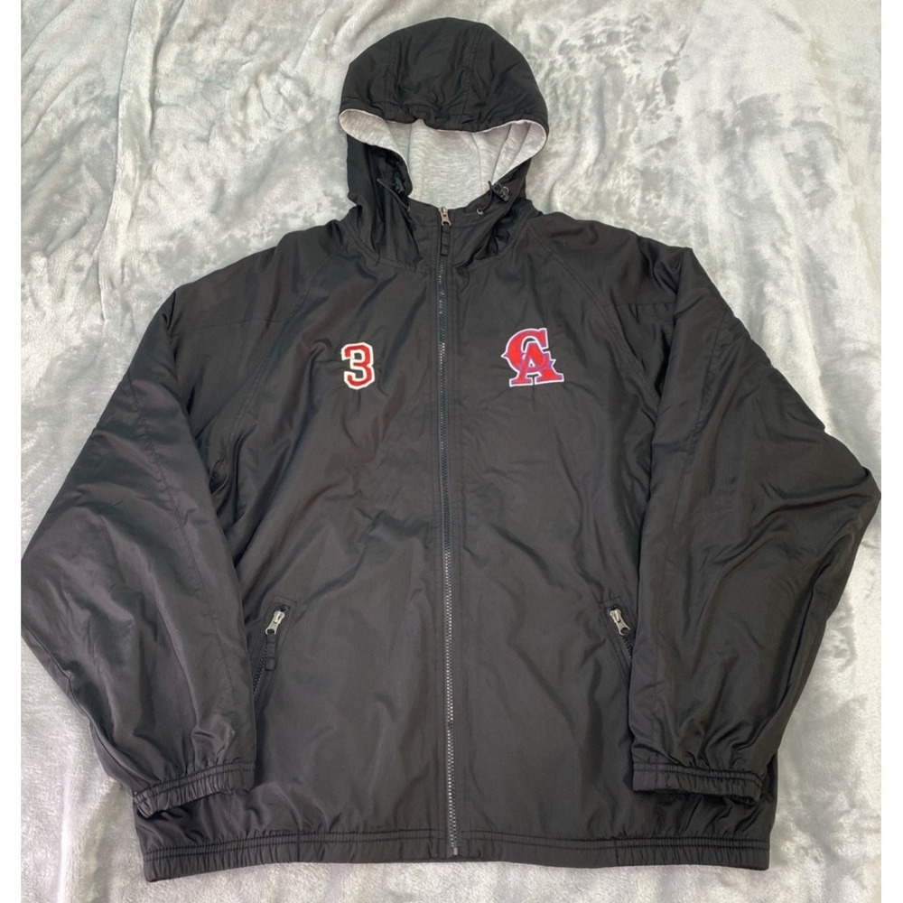 Vintage Y2K Holloway X MLB  California Angels Windbreaker Jacket Men Large Black